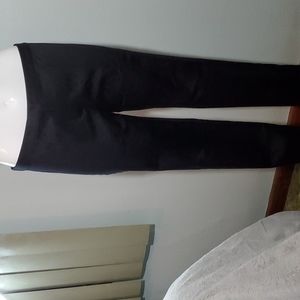 METRO 7 Women's Black Stretch Hip Hugger Straight Leg Pants-Kick Zipper-EUC-Sz 2